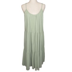 Mikoh Light Sage Cotton Gauze Tiered Flowy Tokelau Midi Sun Dress Size Medium